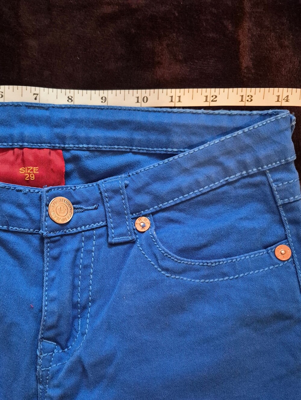 True Religion Billy Super T Bootcut Jeans Women's Size 29 Royal Blue Low Rise - Picture 9 of 9